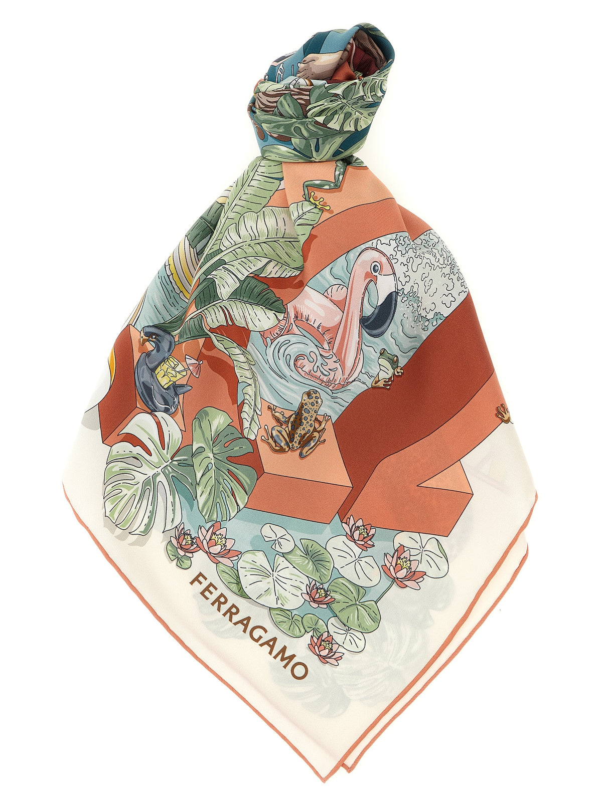 Ferragamo Multicolor 'Jungle Party' Scarf