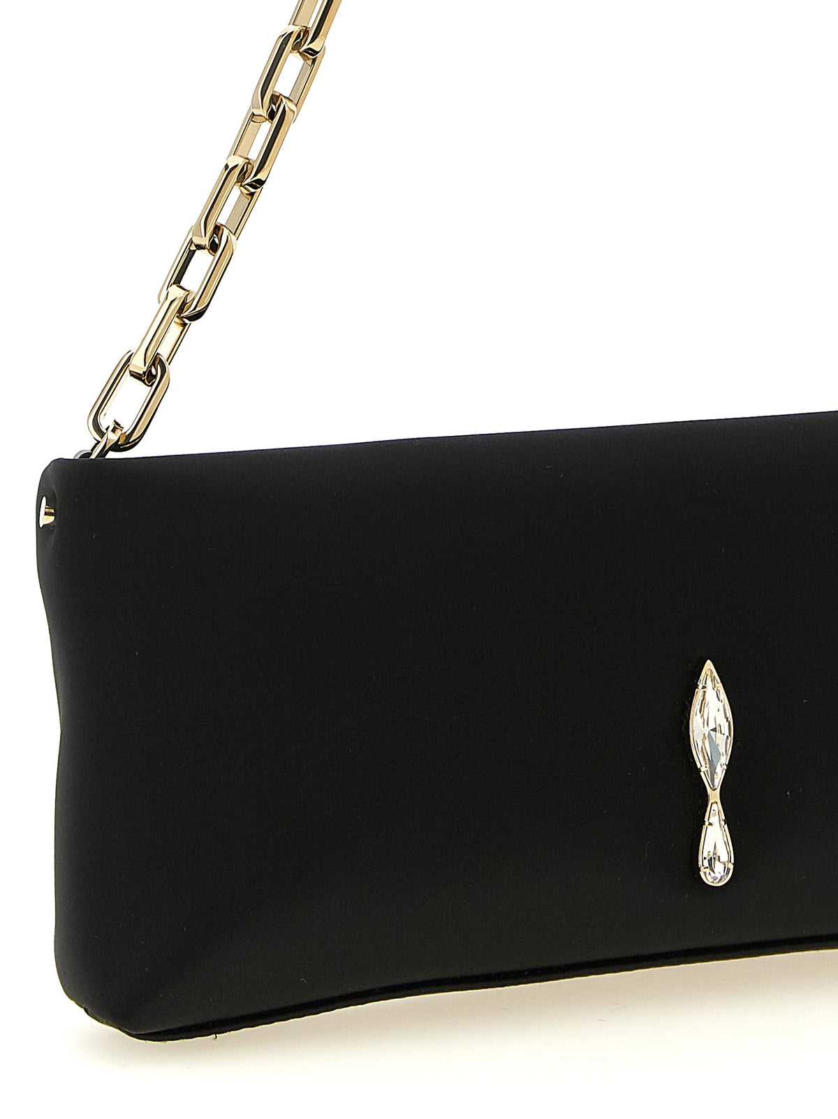 Christian Louboutin Black Elastane Clutch Bag schwarz