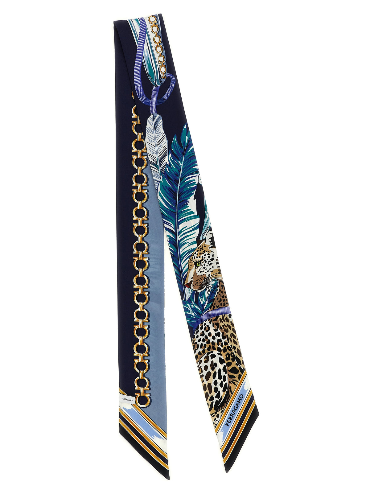 Ferragamo Blue Silk Foulard blau