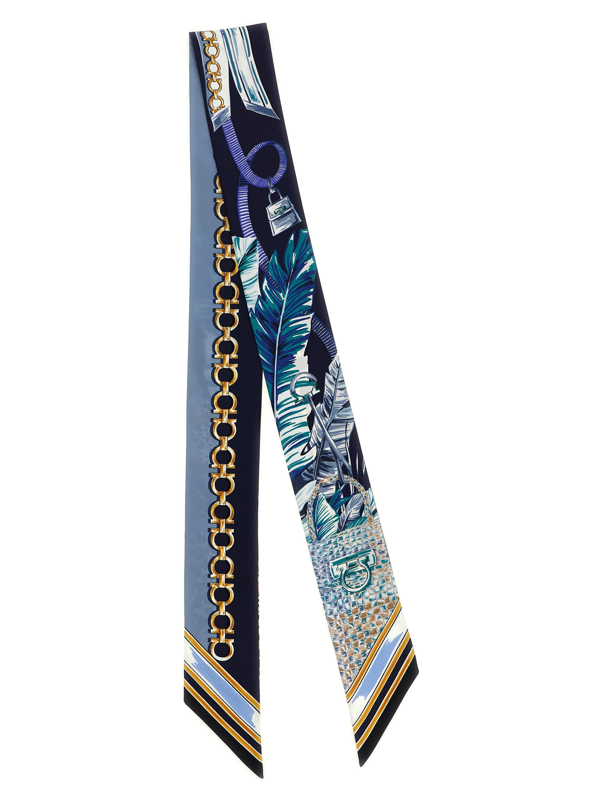 Ferragamo Blue Silk Foulard blau