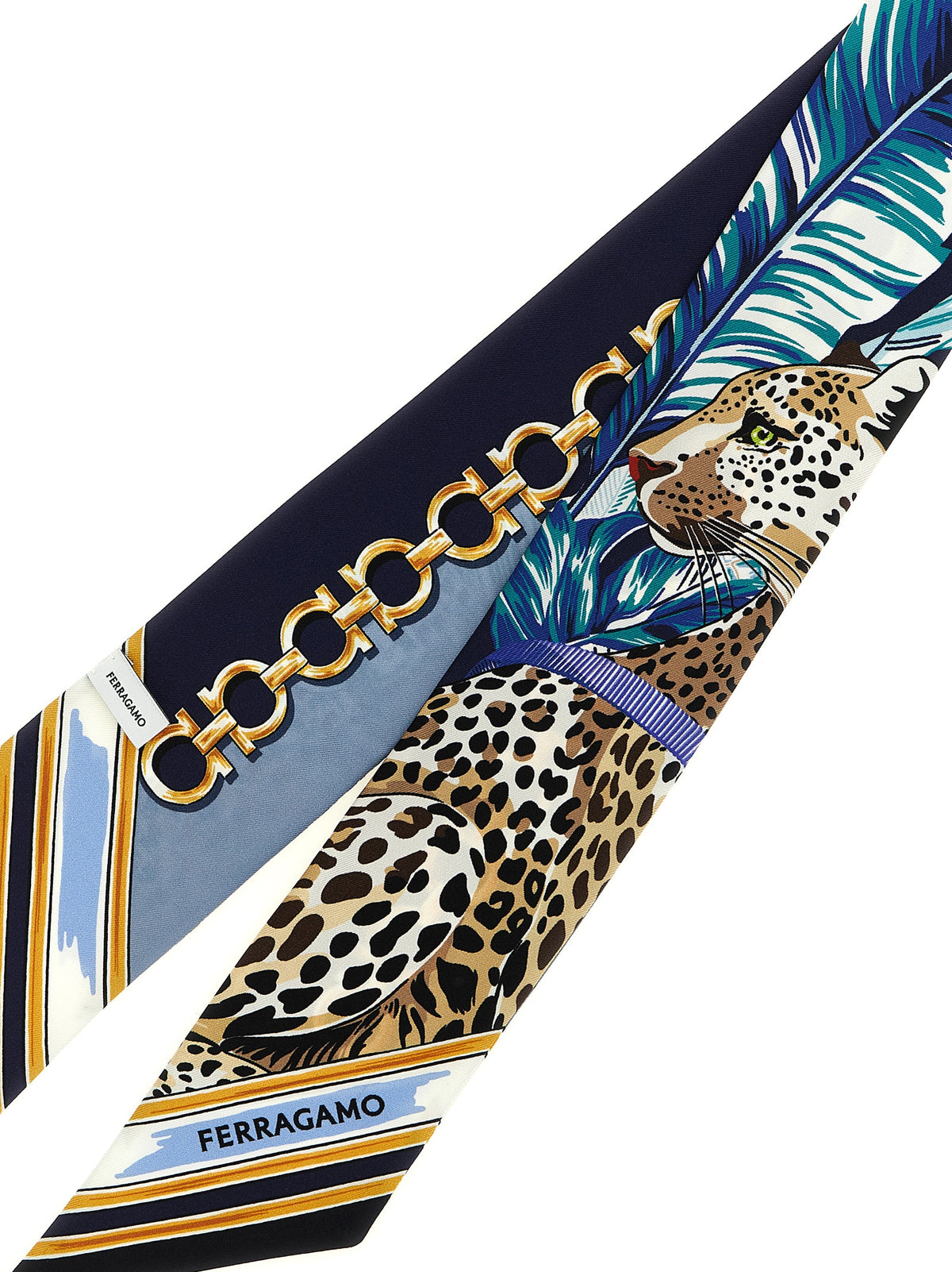 Ferragamo Blue Silk Foulard blau