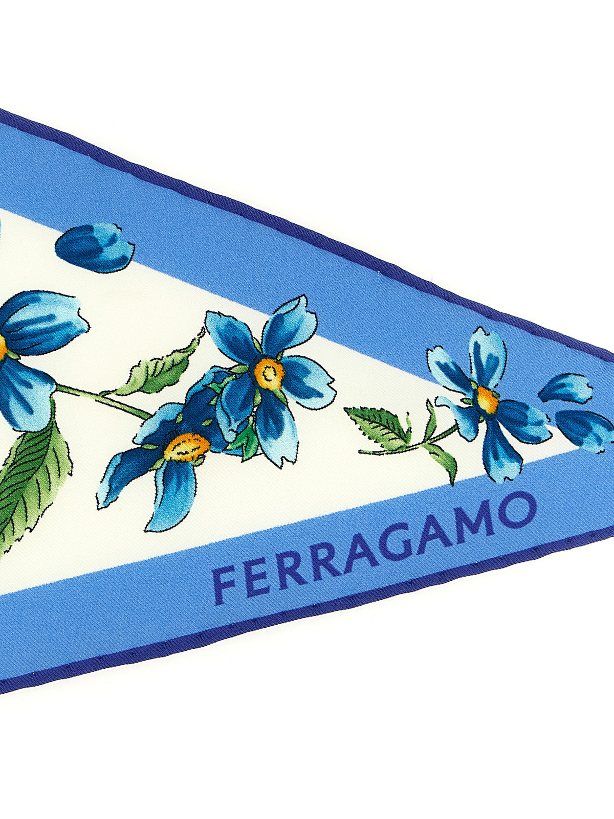Ferragamo Blue Silk Foulard blau