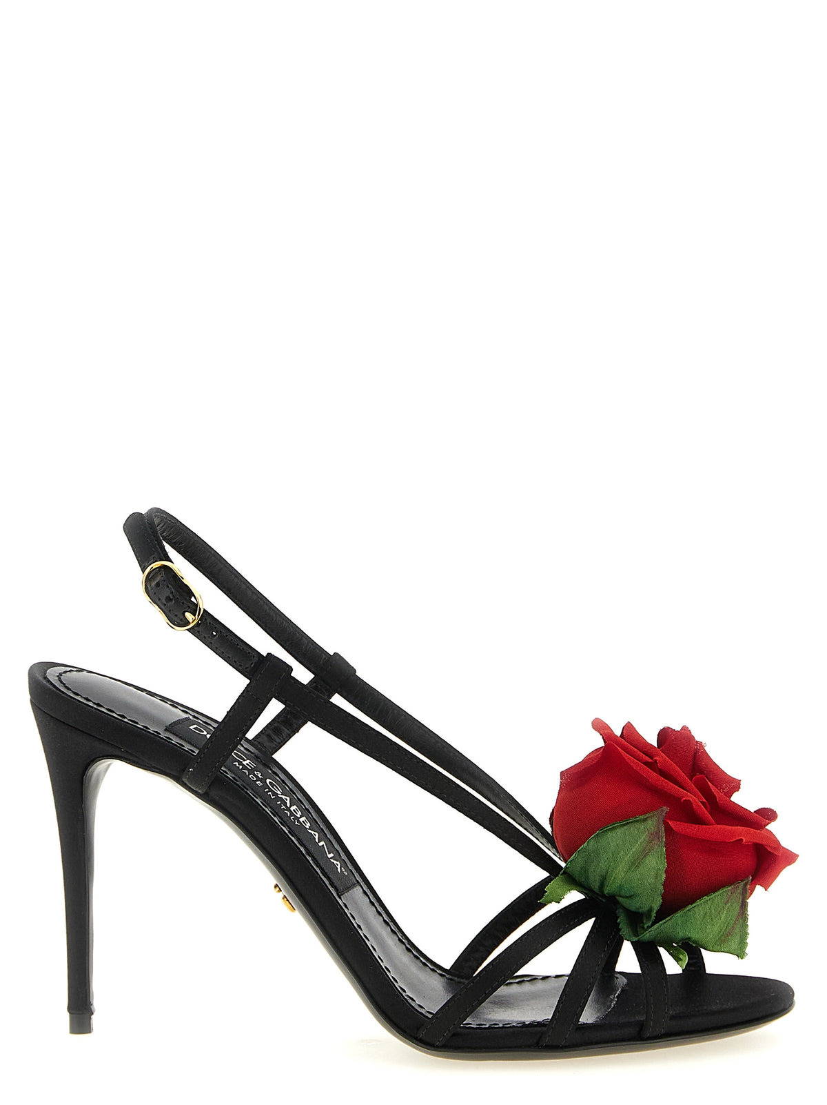 Dolce & Gabbana Black Stiletto Heel Sandals schwarz