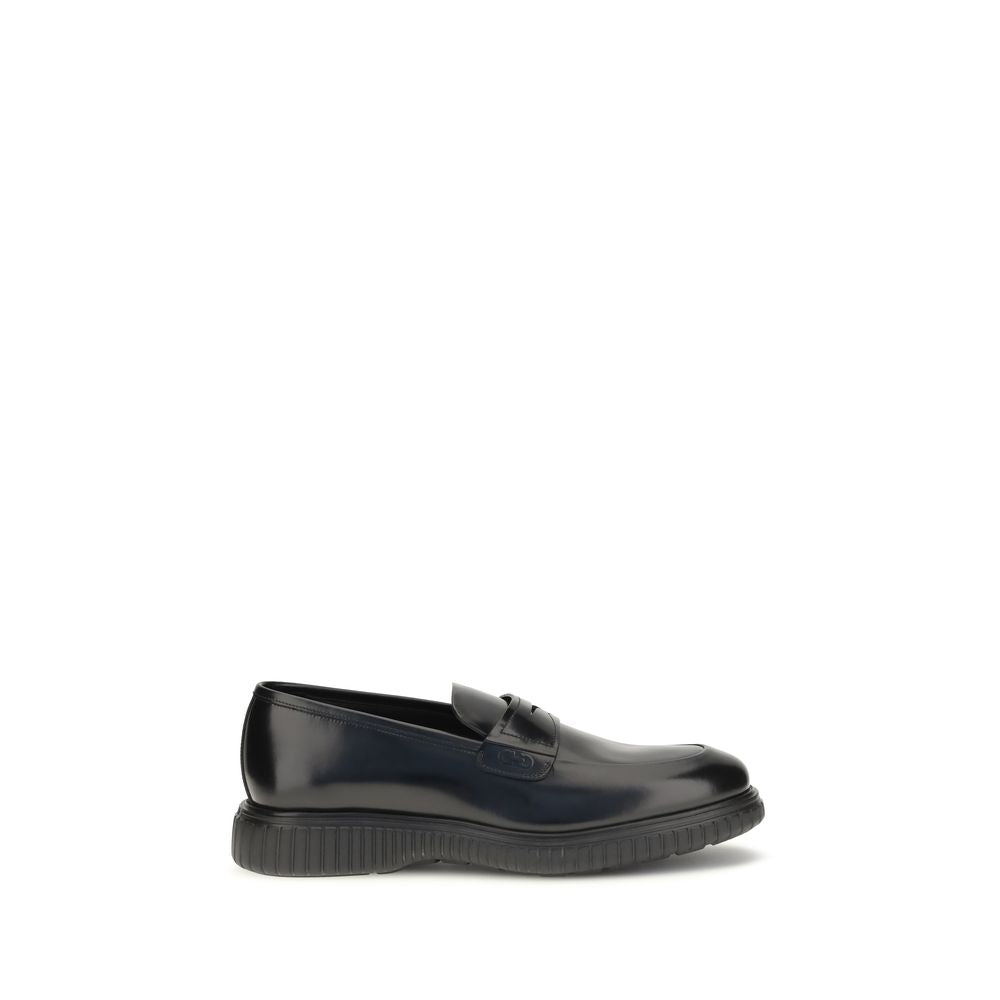 Ferragamo Black 'Slip-On' Small Loafers schwarz