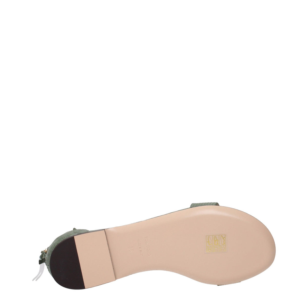 Tom Ford Green Leather Flat Sandals grun