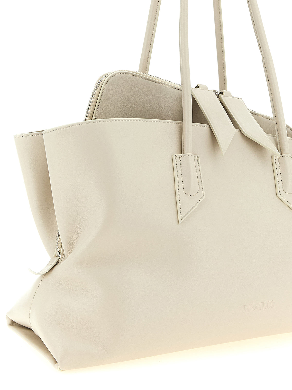 The Attico White 'La Passeggiata Medium' Shoulder Bag weiss