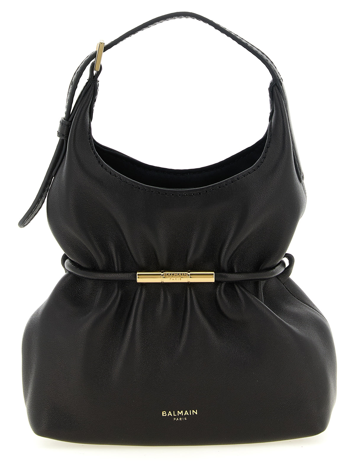 Balmain Black Lamb Leather Handbag schwarz