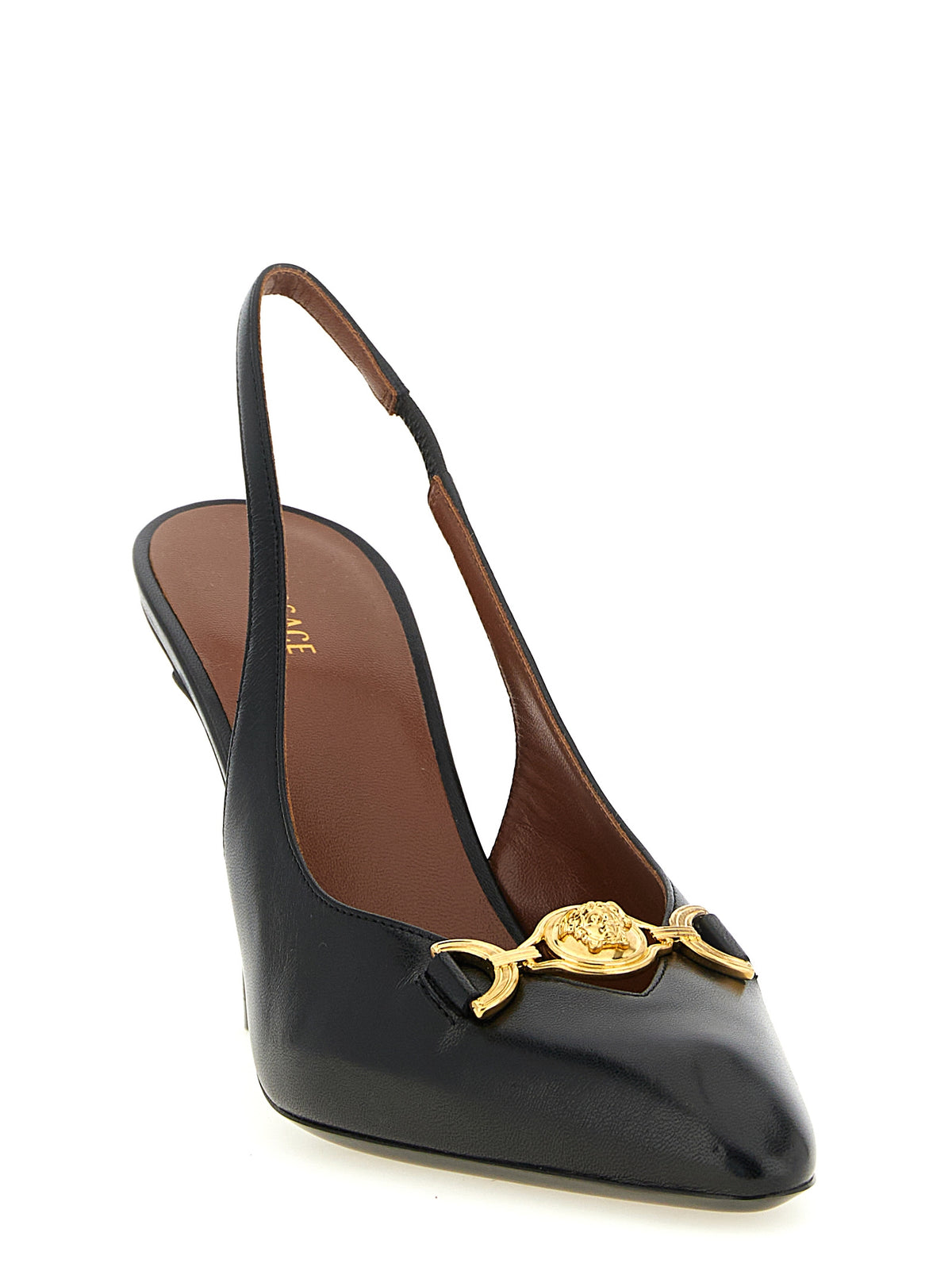 Versace Black Lamb Leather High Heel Pumps schwarz