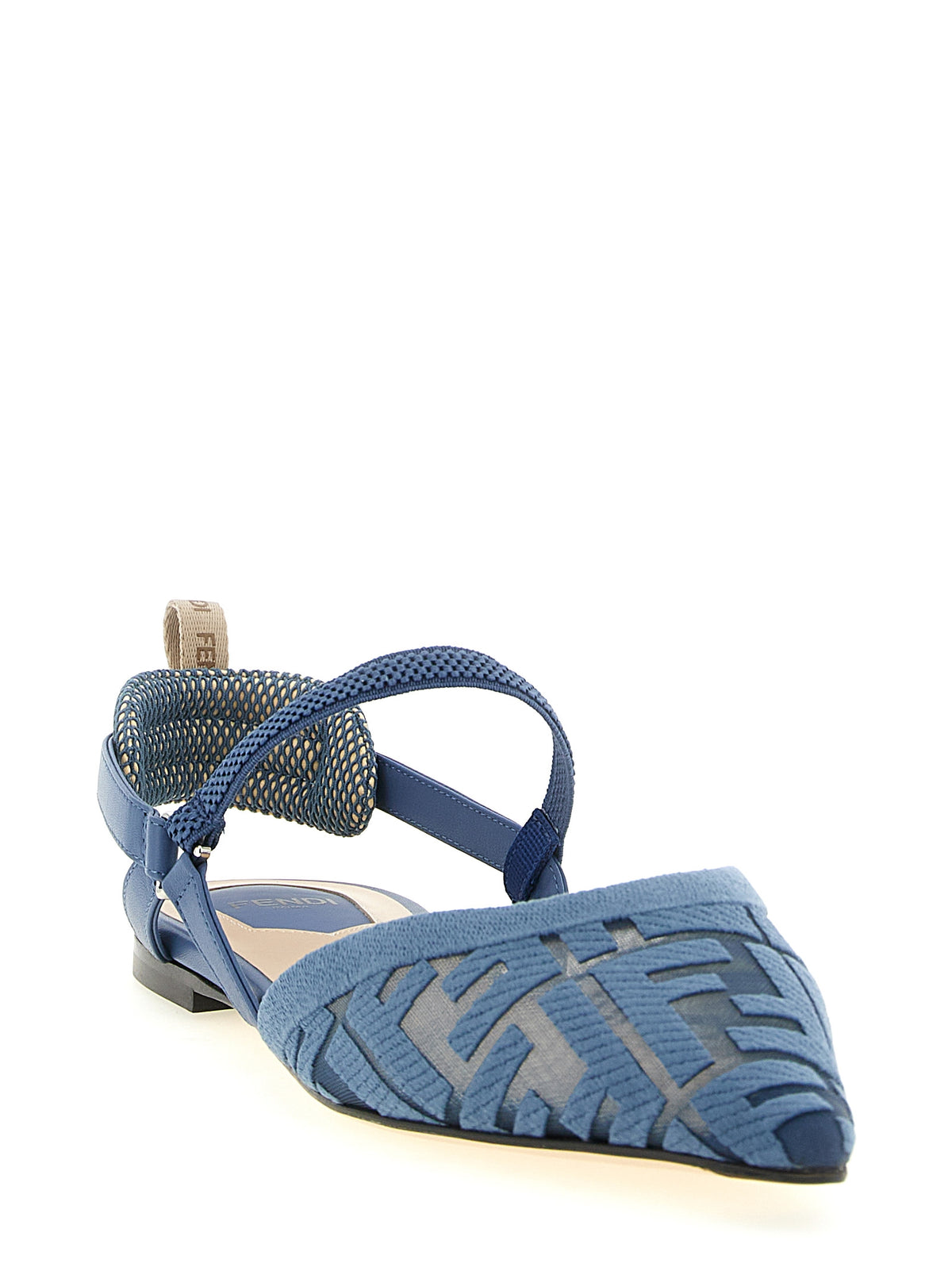 Fendi Blue Flat Sandals blau