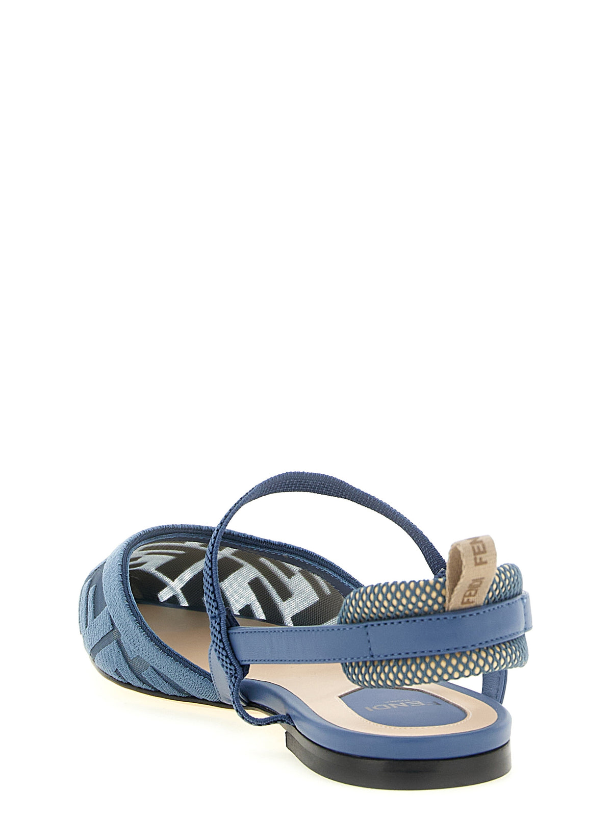 Fendi Blue Flat Sandals blau