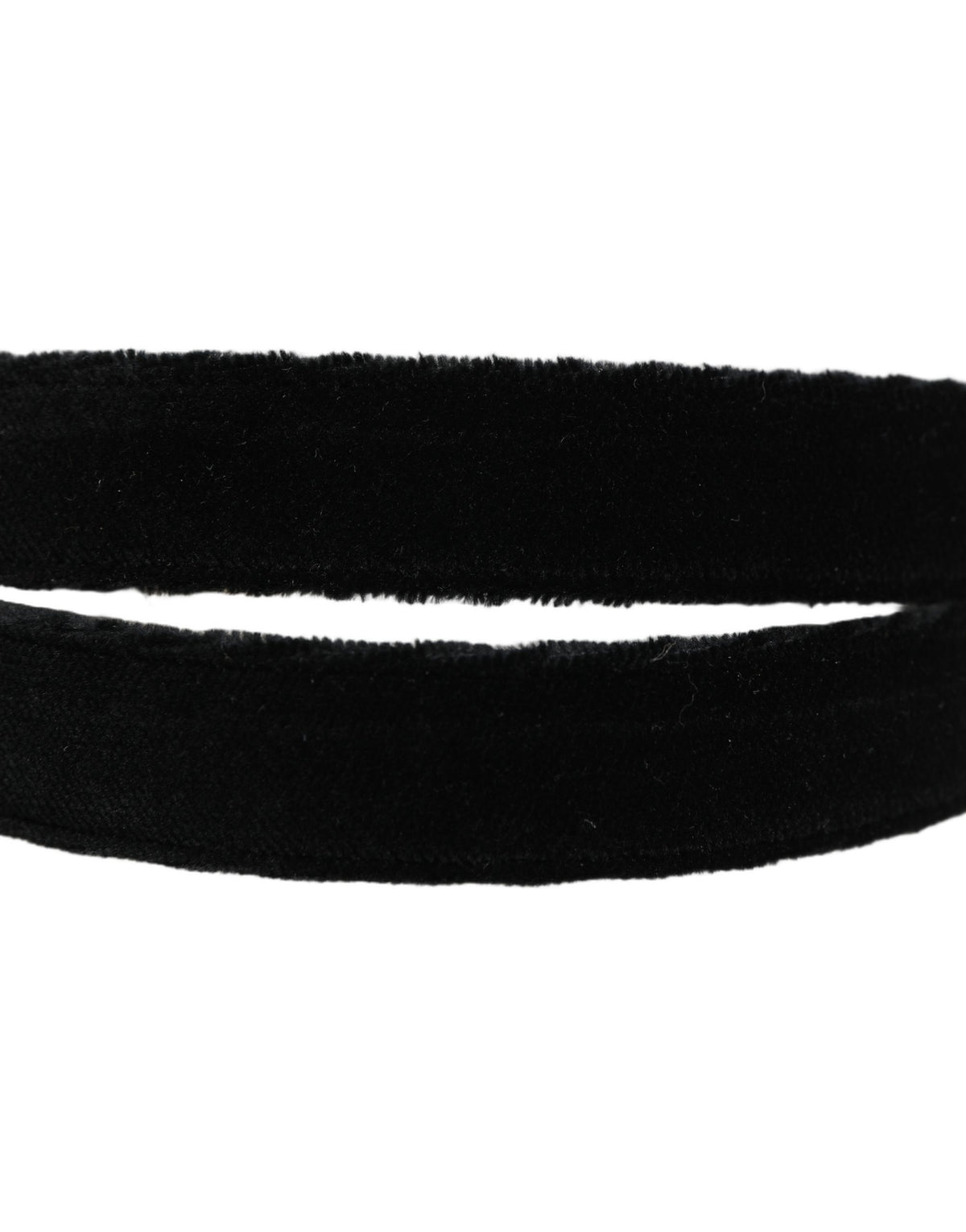 Dolce & Gabbana Men Black Velvet Gold Tone Metal Buckle Belt schwarz