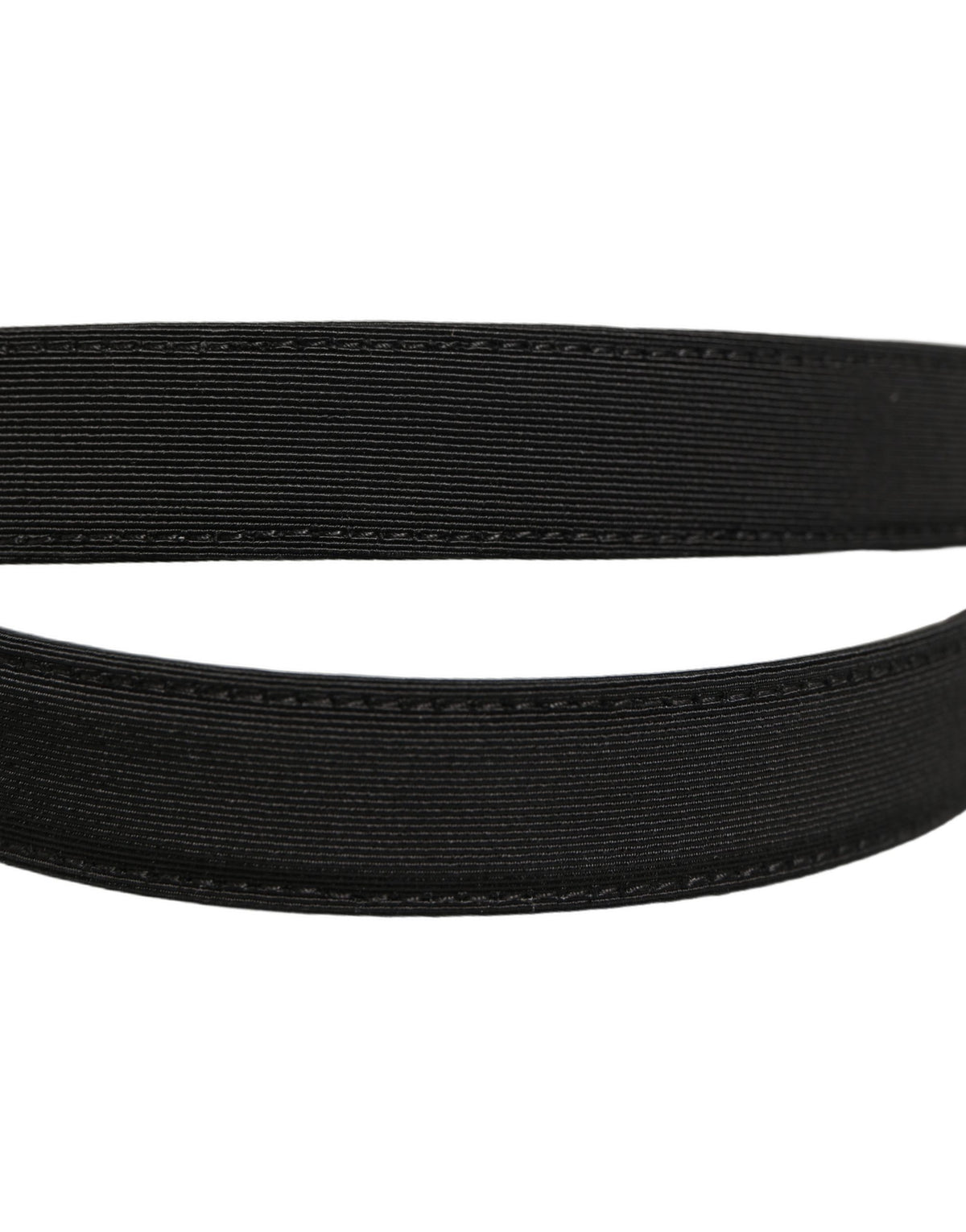 Dolce & Gabbana Black Canvas Leather Gold Metal Buckle Belt schwarz