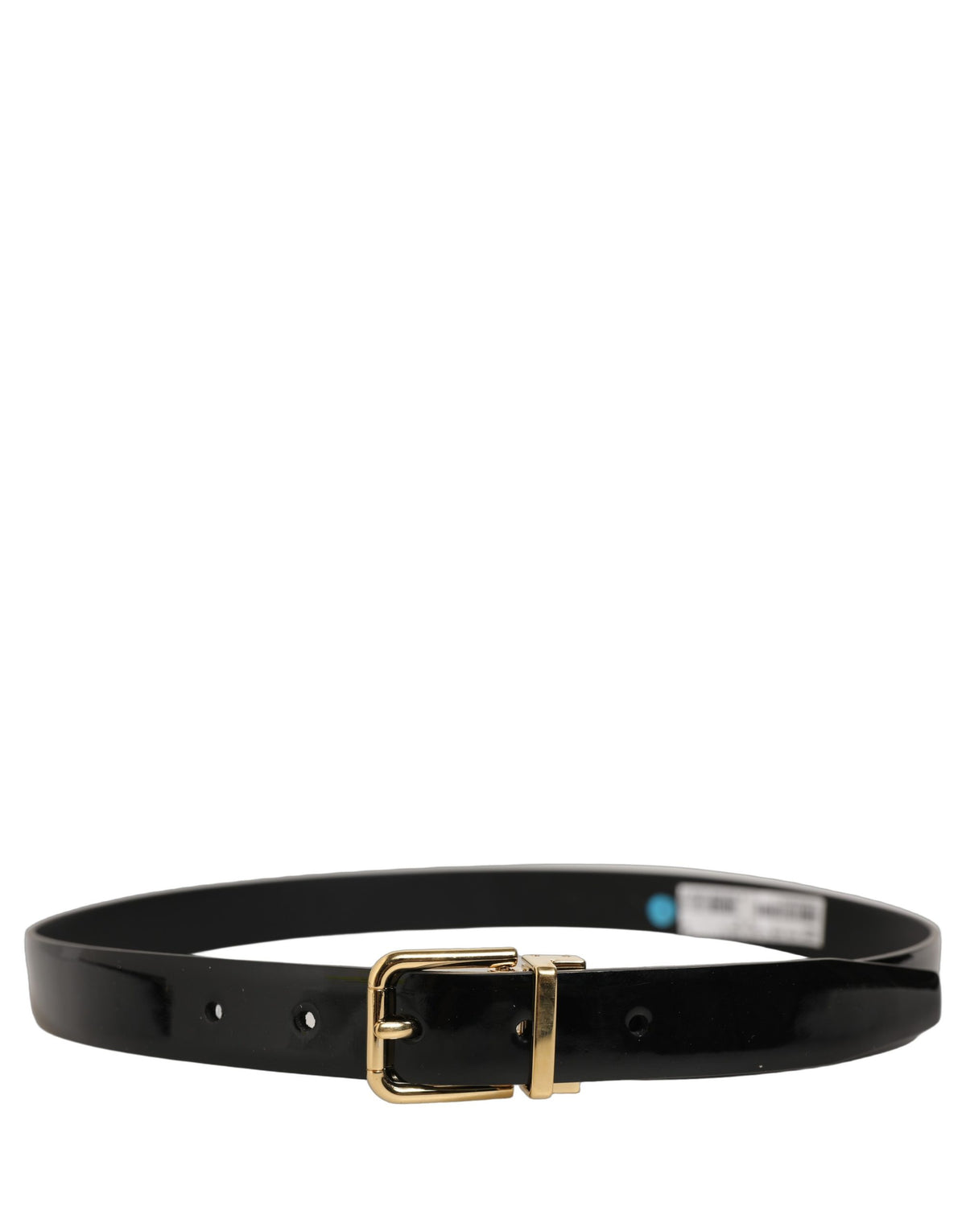 Dolce & Gabbana Black Classic Leather Gold Tone Buckle Belt schwarz