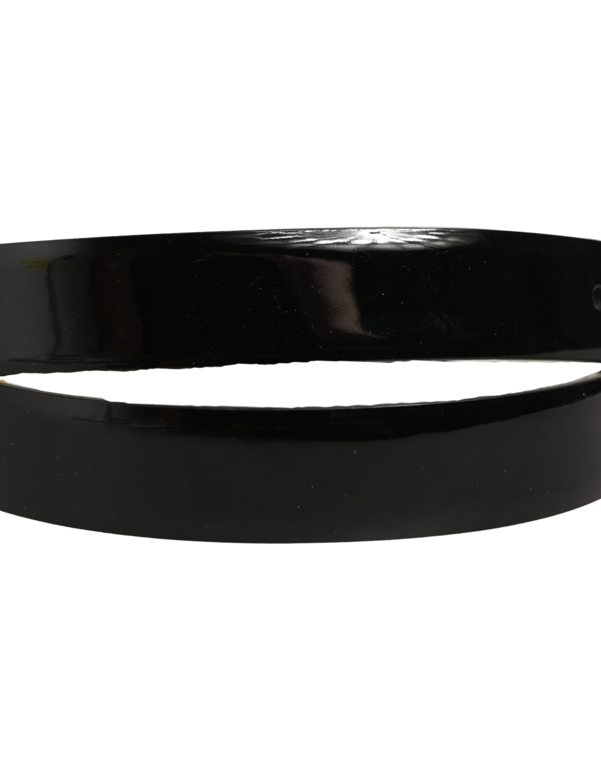Dolce & Gabbana Black Classic Leather Gold Tone Buckle Belt schwarz