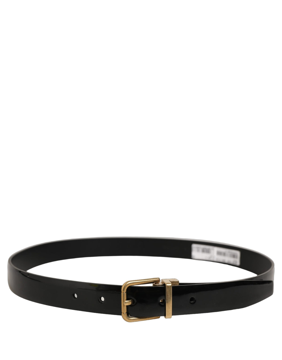 Dolce & Gabbana Black Classic Leather Gold Tone Buckle Belt schwarz
