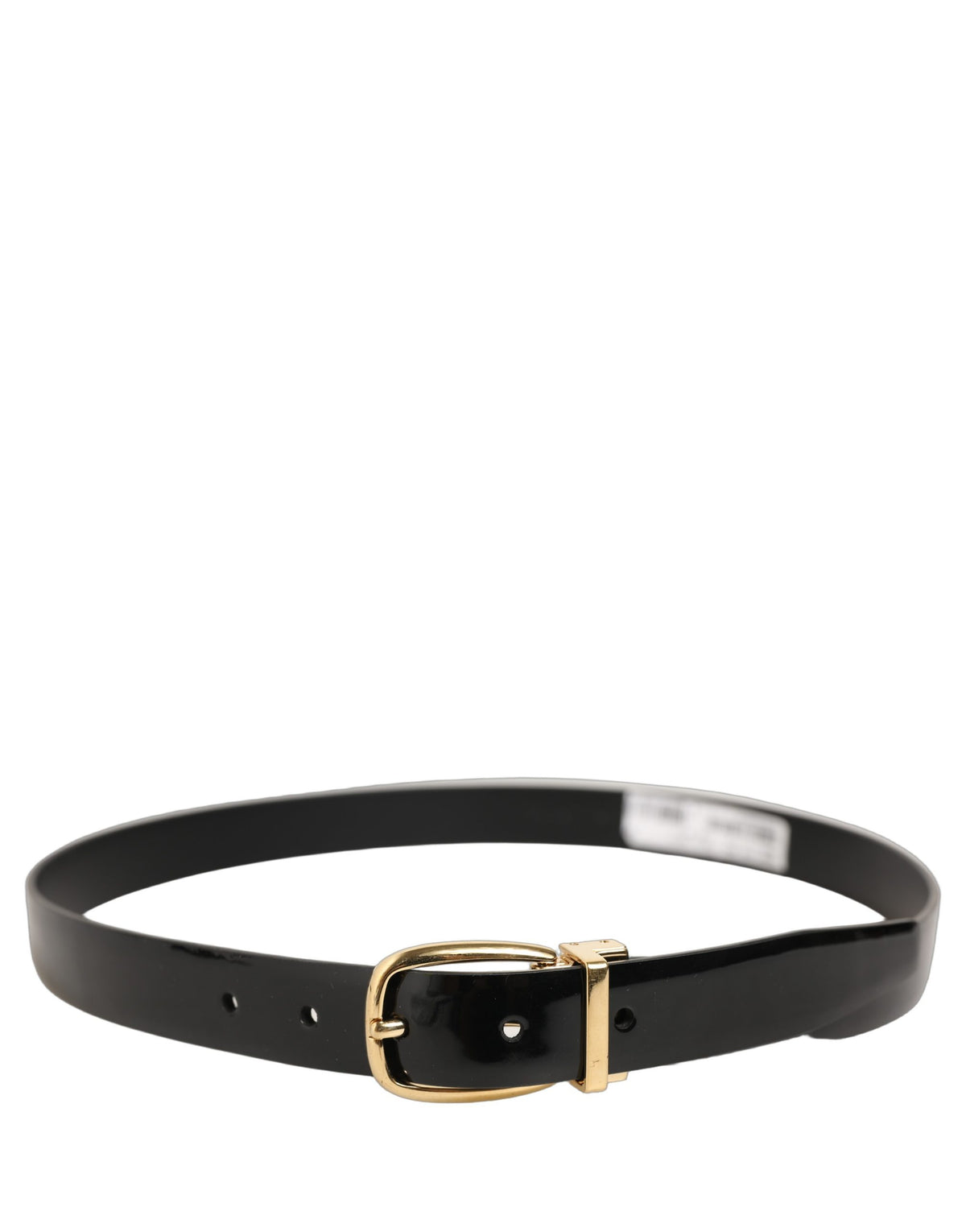 Dolce & Gabbana Black Classic Leather Gold Tone Buckle Belt schwarz