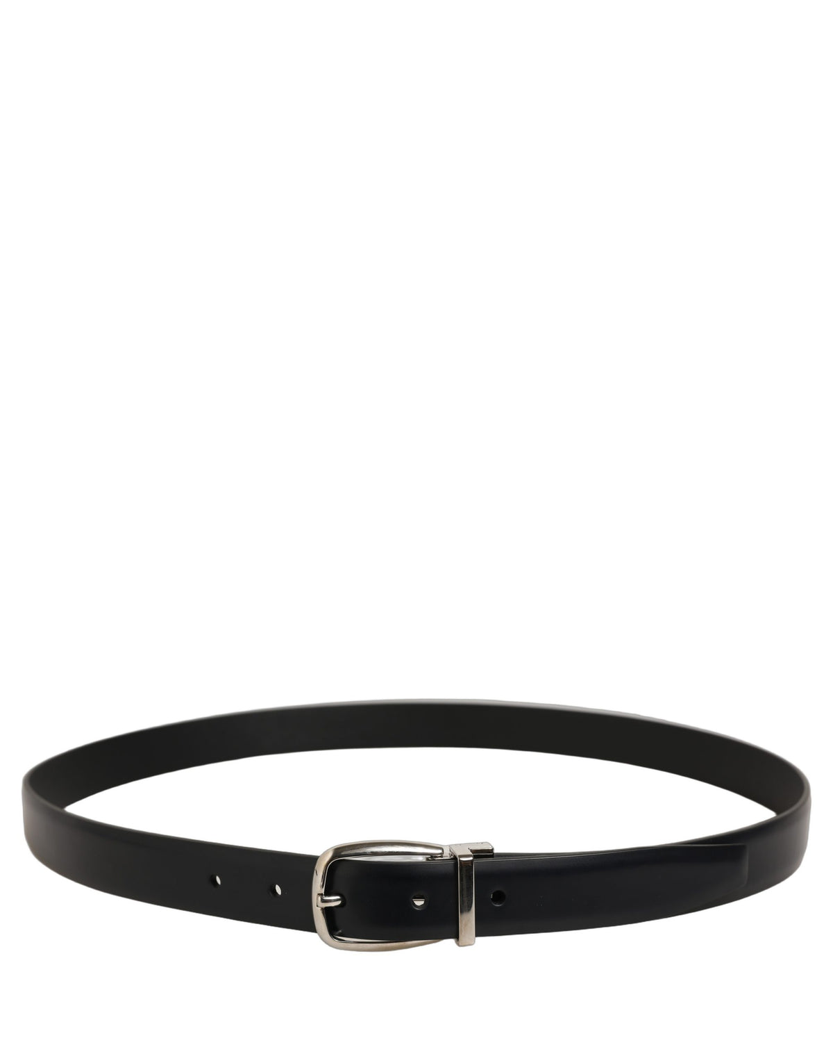 Dolce & Gabbana Blue Leather Silver Metal Buckle Belt marineblau