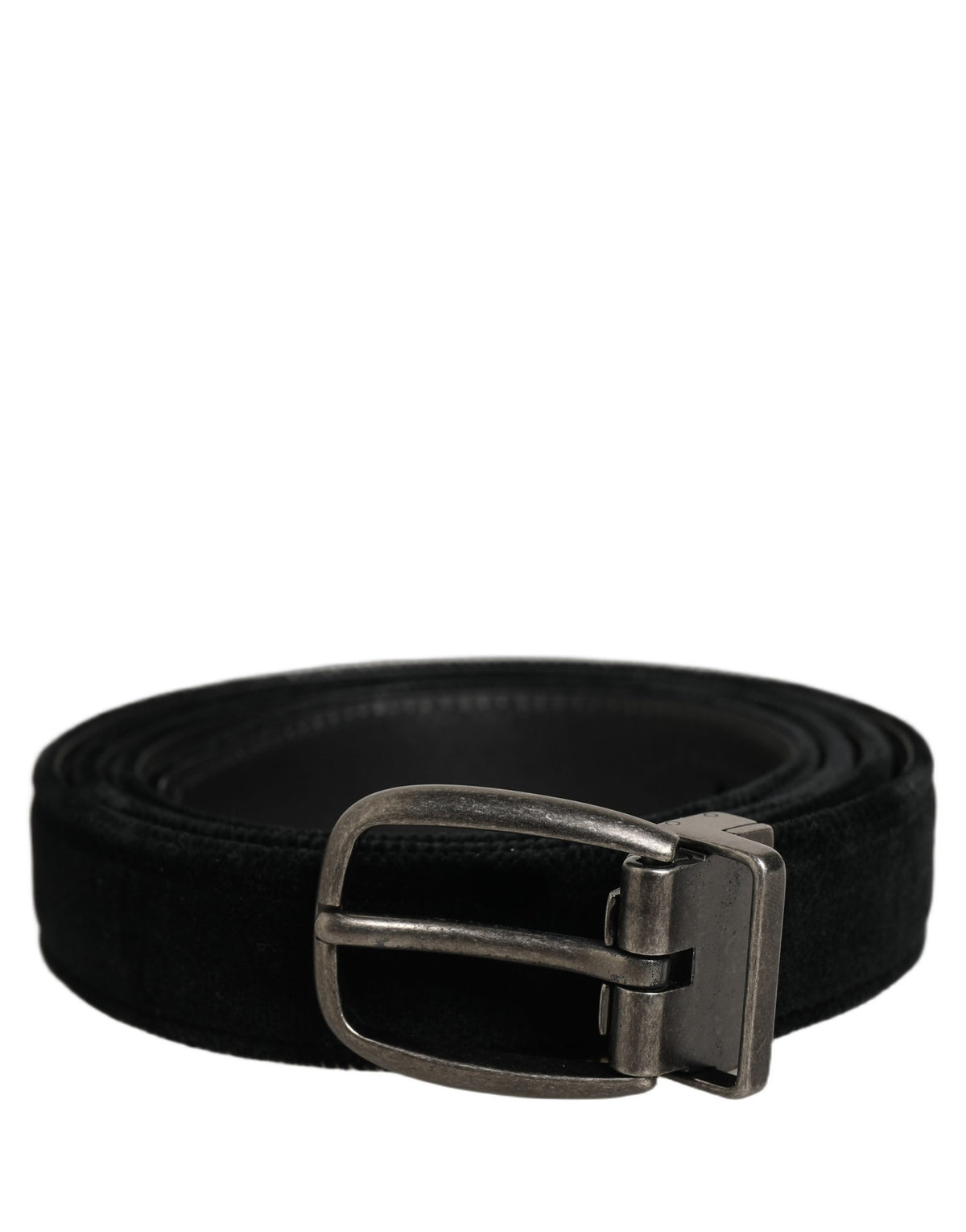 Dolce & Gabbana Black Cotton Metal Buckle Classic Men Belt schwarz