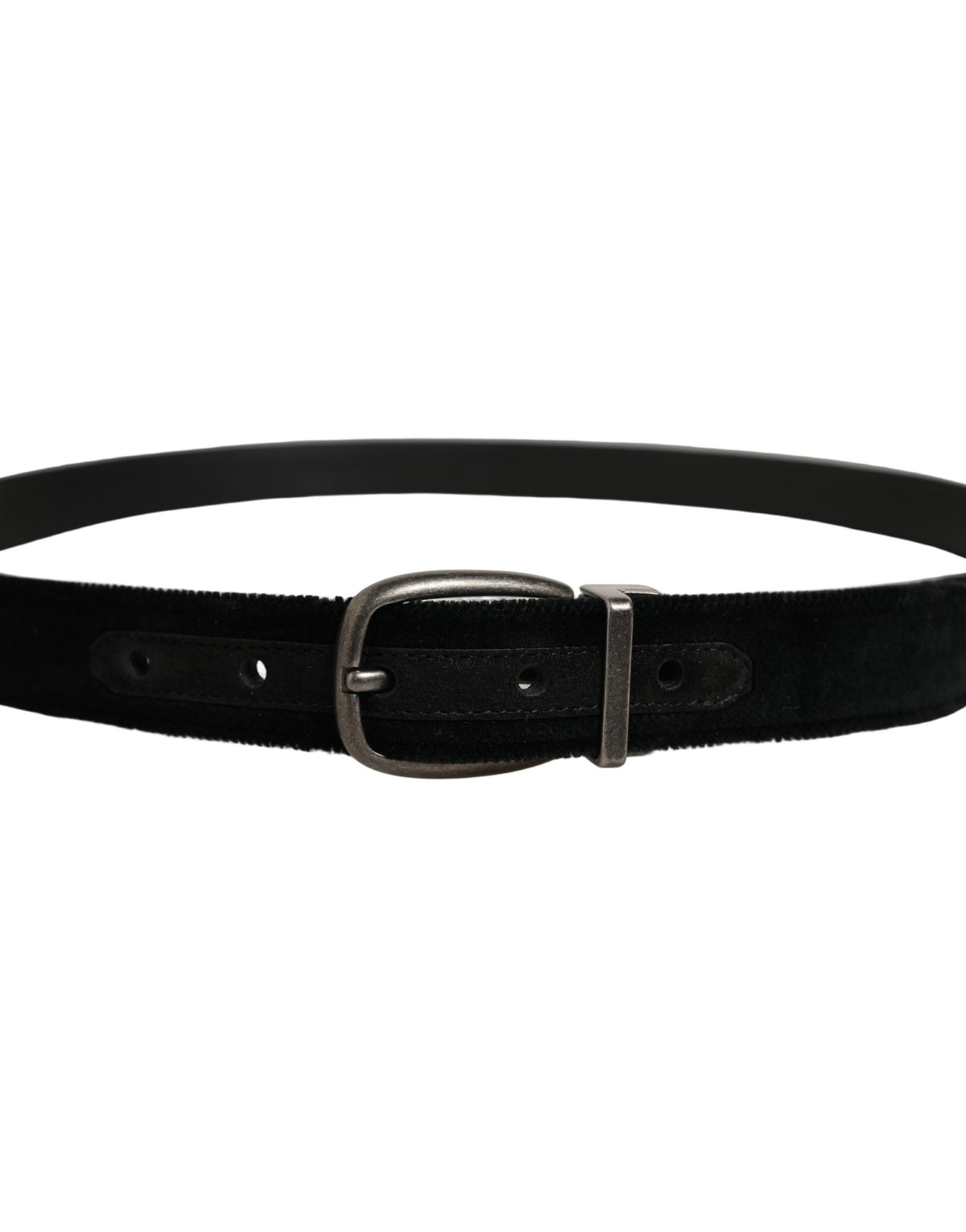 Dolce & Gabbana Black Cotton Metal Buckle Classic Men Belt schwarz