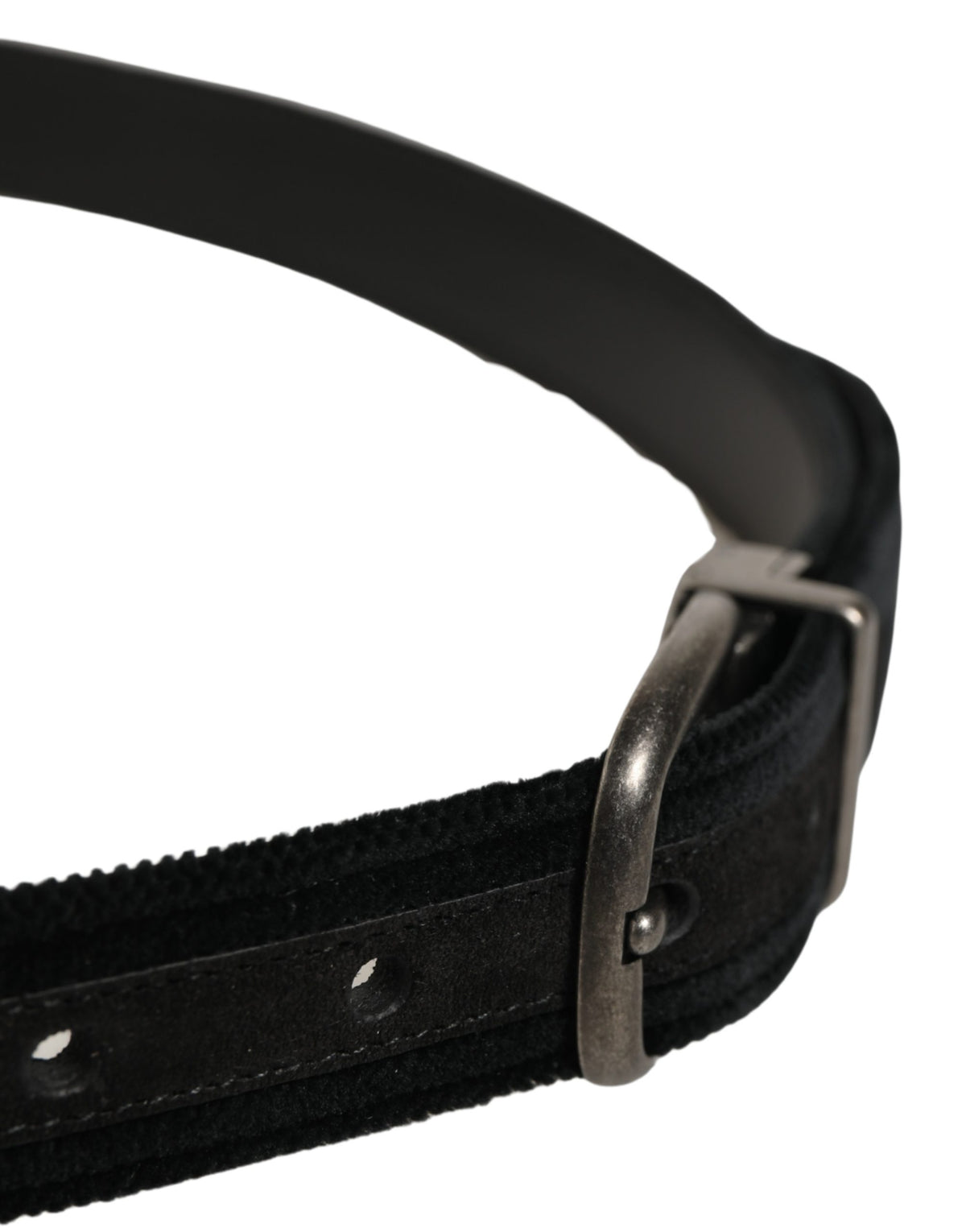 Dolce & Gabbana Black Cotton Metal Buckle Classic Men Belt schwarz