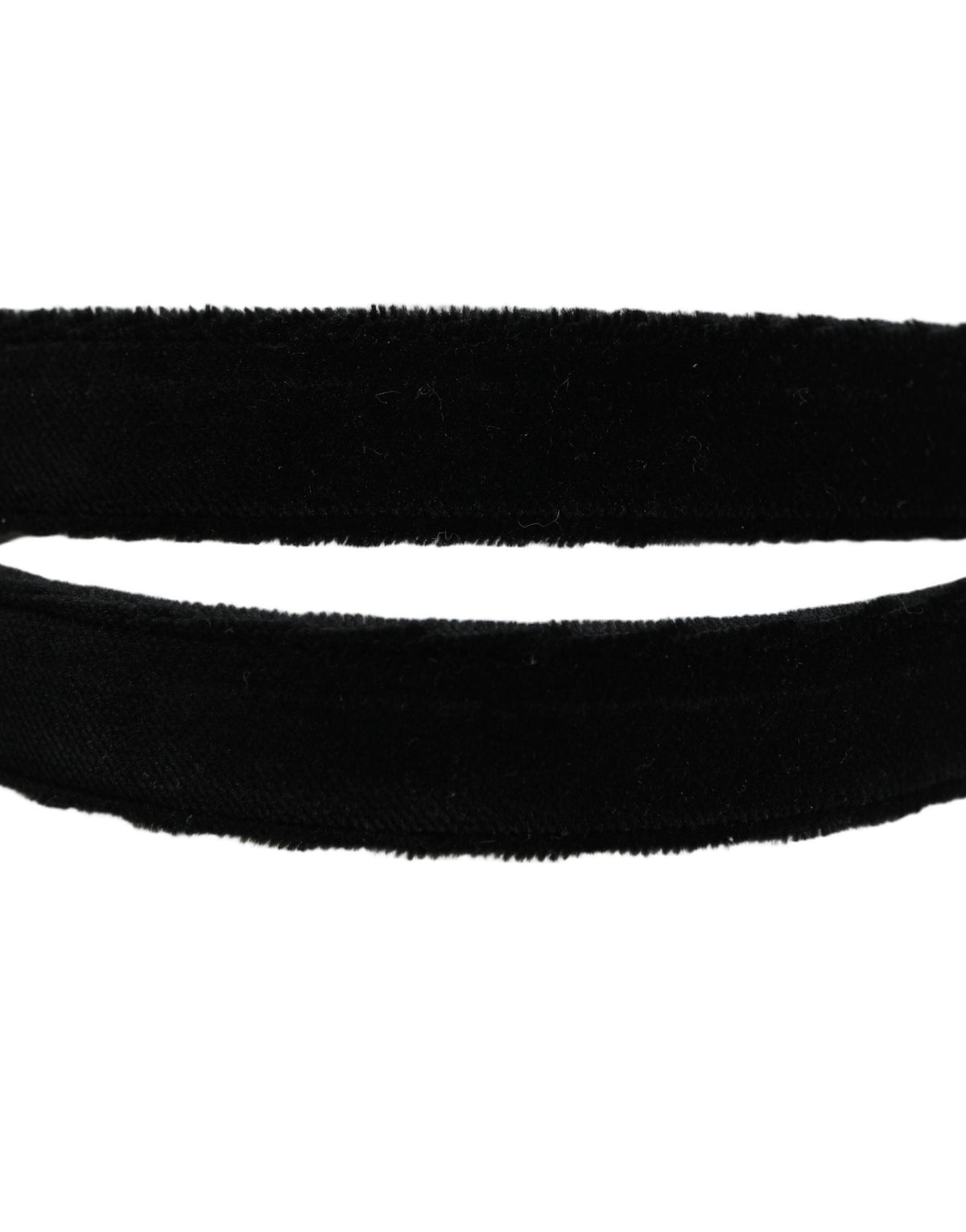 Dolce & Gabbana Black Velvet Silver Tone Metal Buckle Belt schwarz