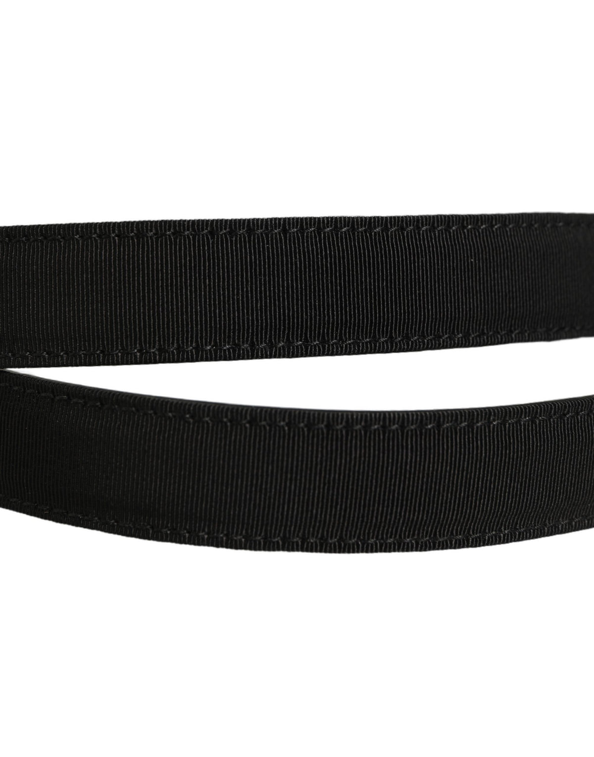 Dolce & Gabbana Black Classic Leather Silver Tone Buckle Belt schwarz