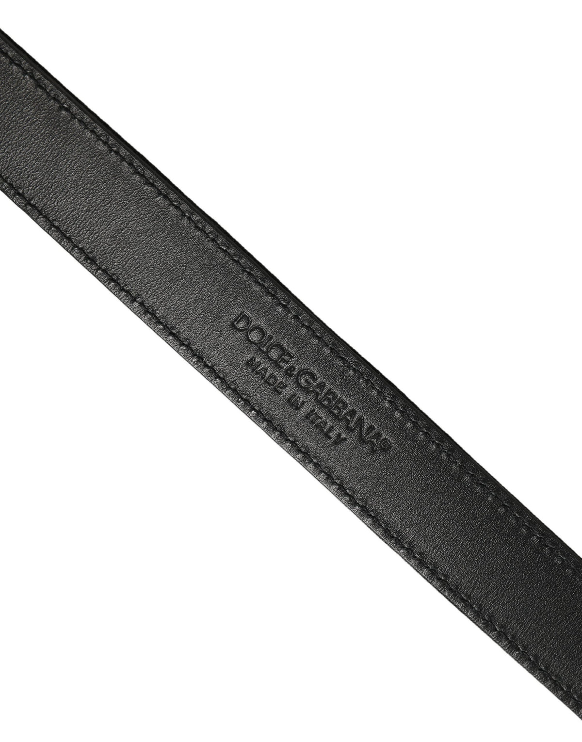 Dolce & Gabbana Black Classic Leather Silver Tone Buckle Belt schwarz