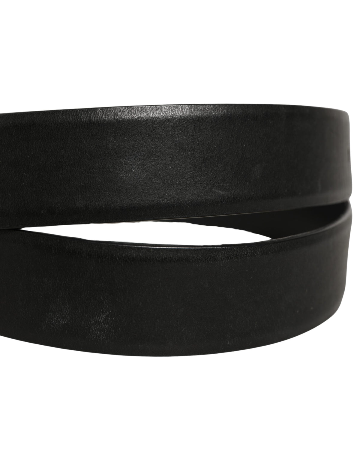 Dolce & Gabbana Black Leather Classic Silver Buckle Belt schwarz