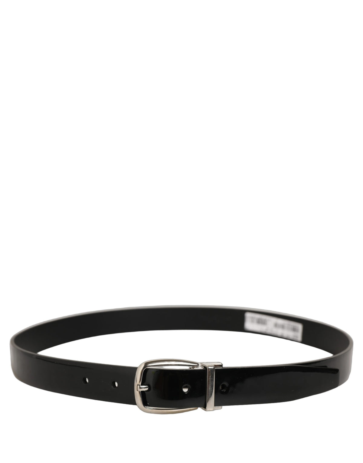 Dolce & Gabbana Black Classic Leather Silver Tone Buckle Belt schwarz