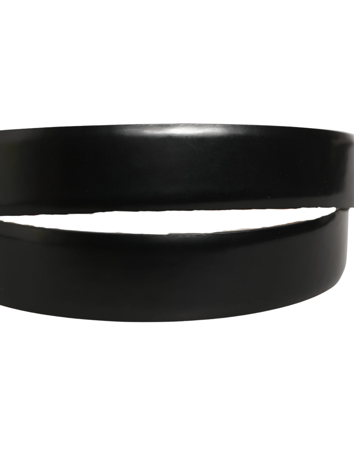Dolce & Gabbana Black Leather Silver Metal Buckle Belt schwarz