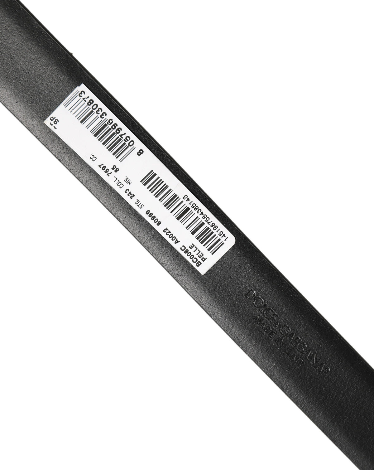 Dolce & Gabbana Black Classic Leather Silver Tone Buckle Belt schwarz