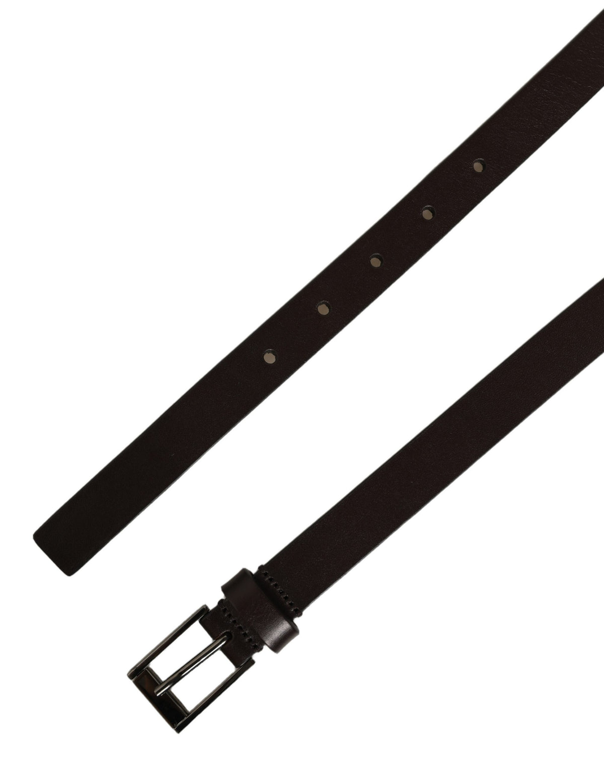 Dolce & Gabbana Brown Leather Double Wrap Metal Buckle Belt braun
