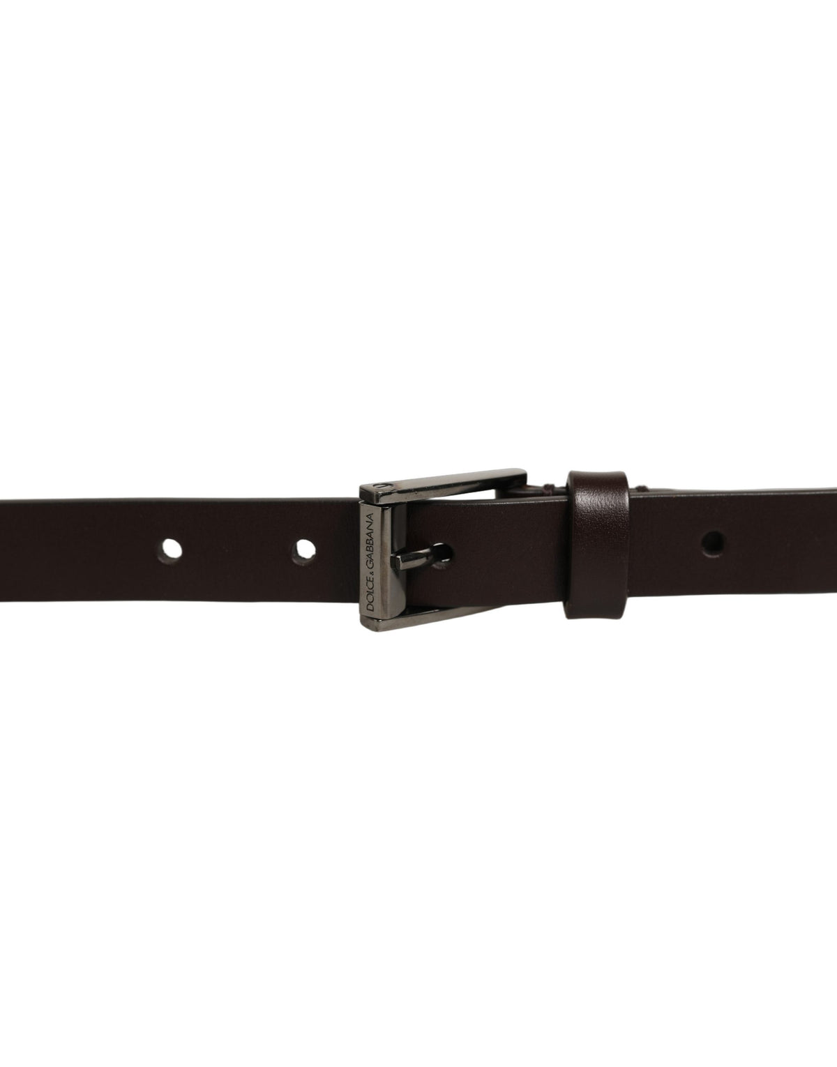 Dolce & Gabbana Brown Leather Double Wrap Metal Buckle Belt braun