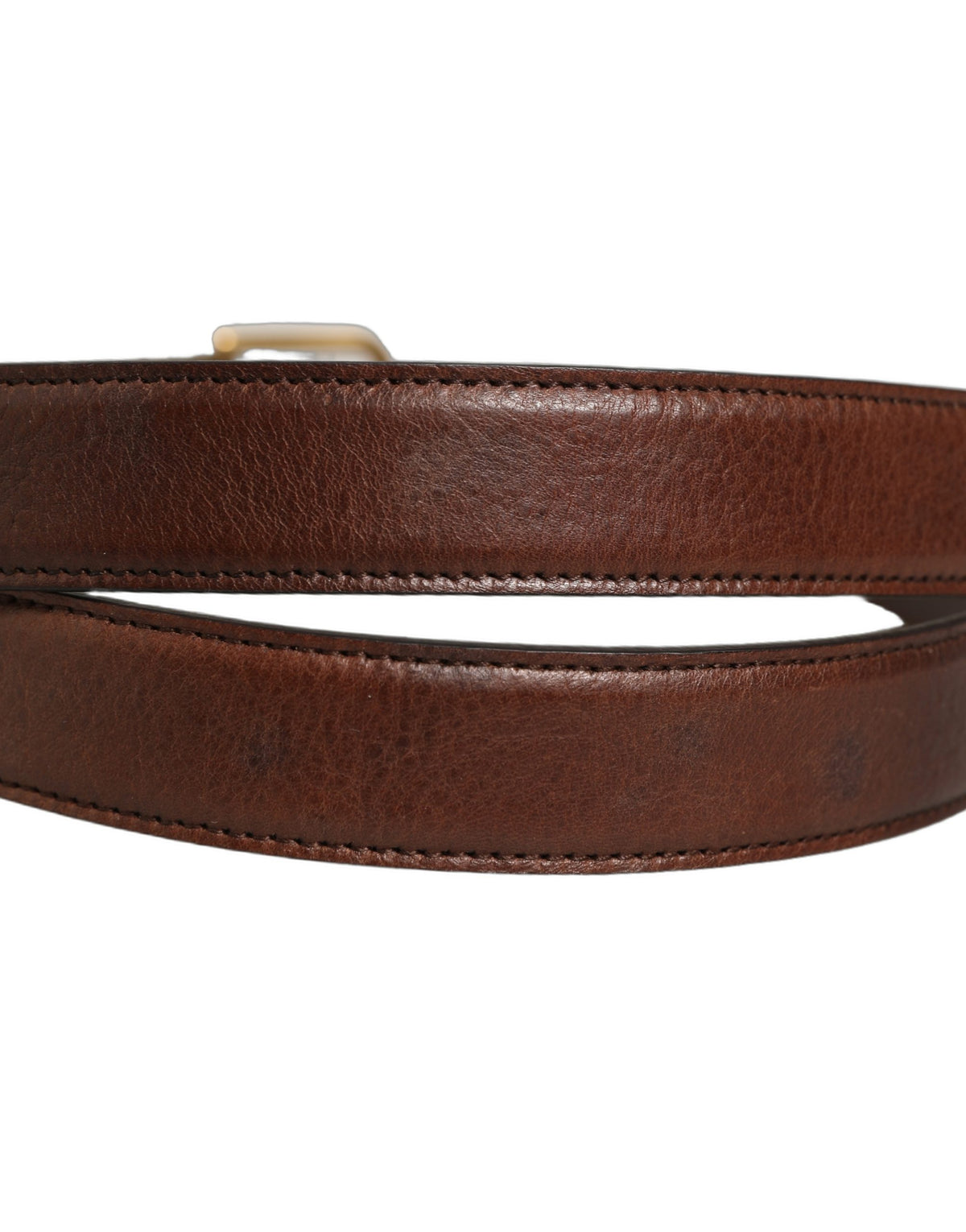 Dolce & Gabbana Brown Leather Gold Tone Metal Buckle Belt braun