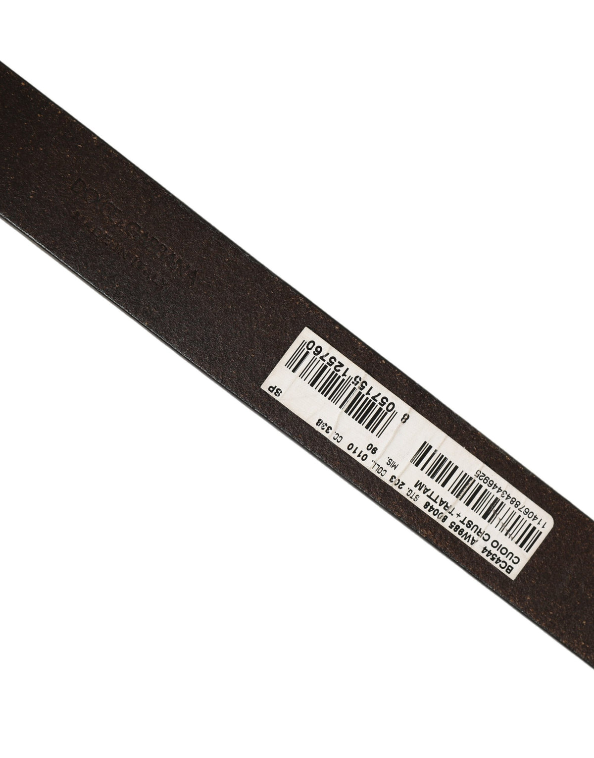 Dolce & Gabbana Brown Leather Silver Tone Metal Buckle Belt braun
