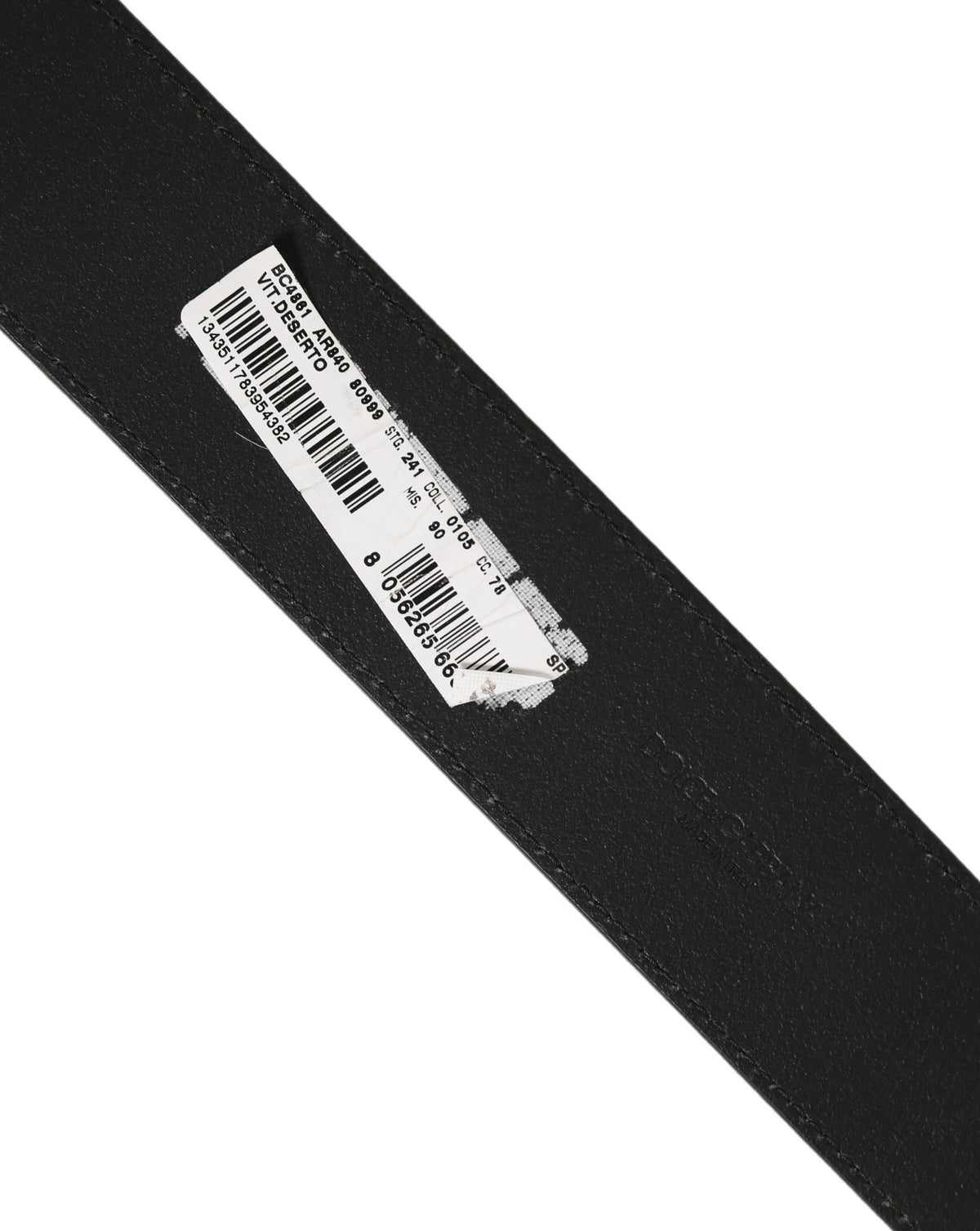 Dolce & Gabbana Black Leather Anchor Logo Metal Buckle Belt schwarz