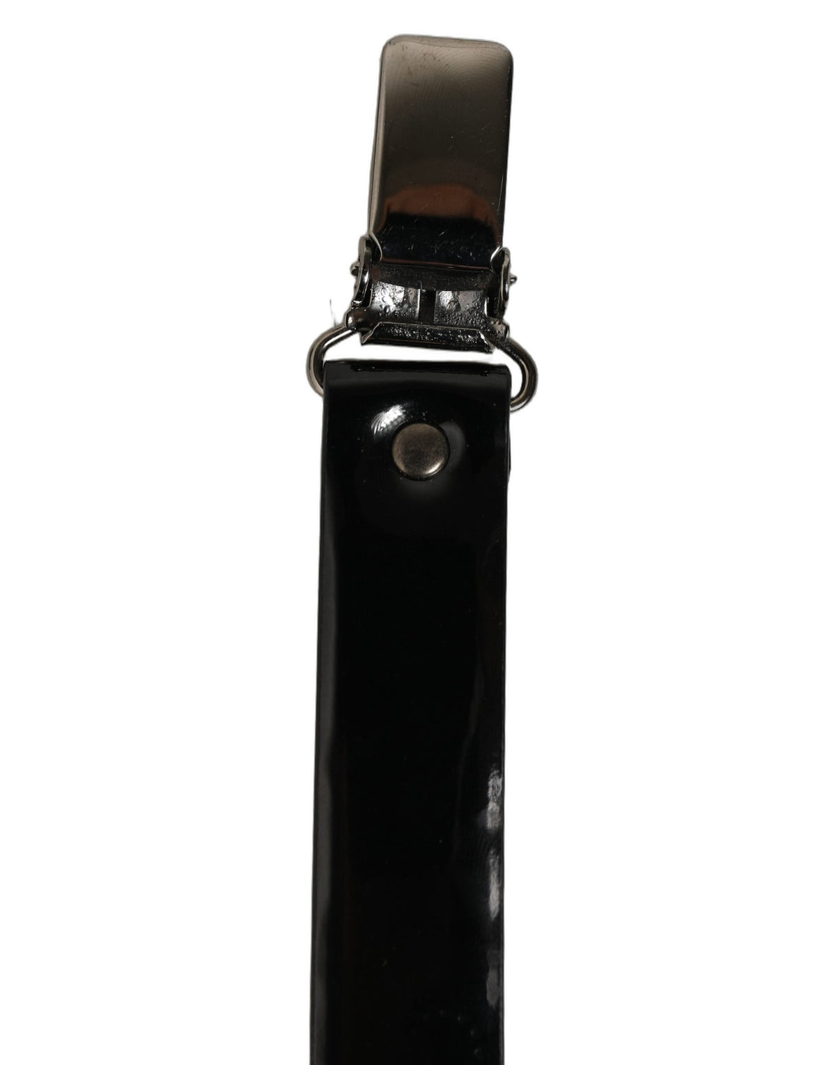 Dolce & Gabbana Black Adjustable Silver Metal Clips Suspenders schwarz