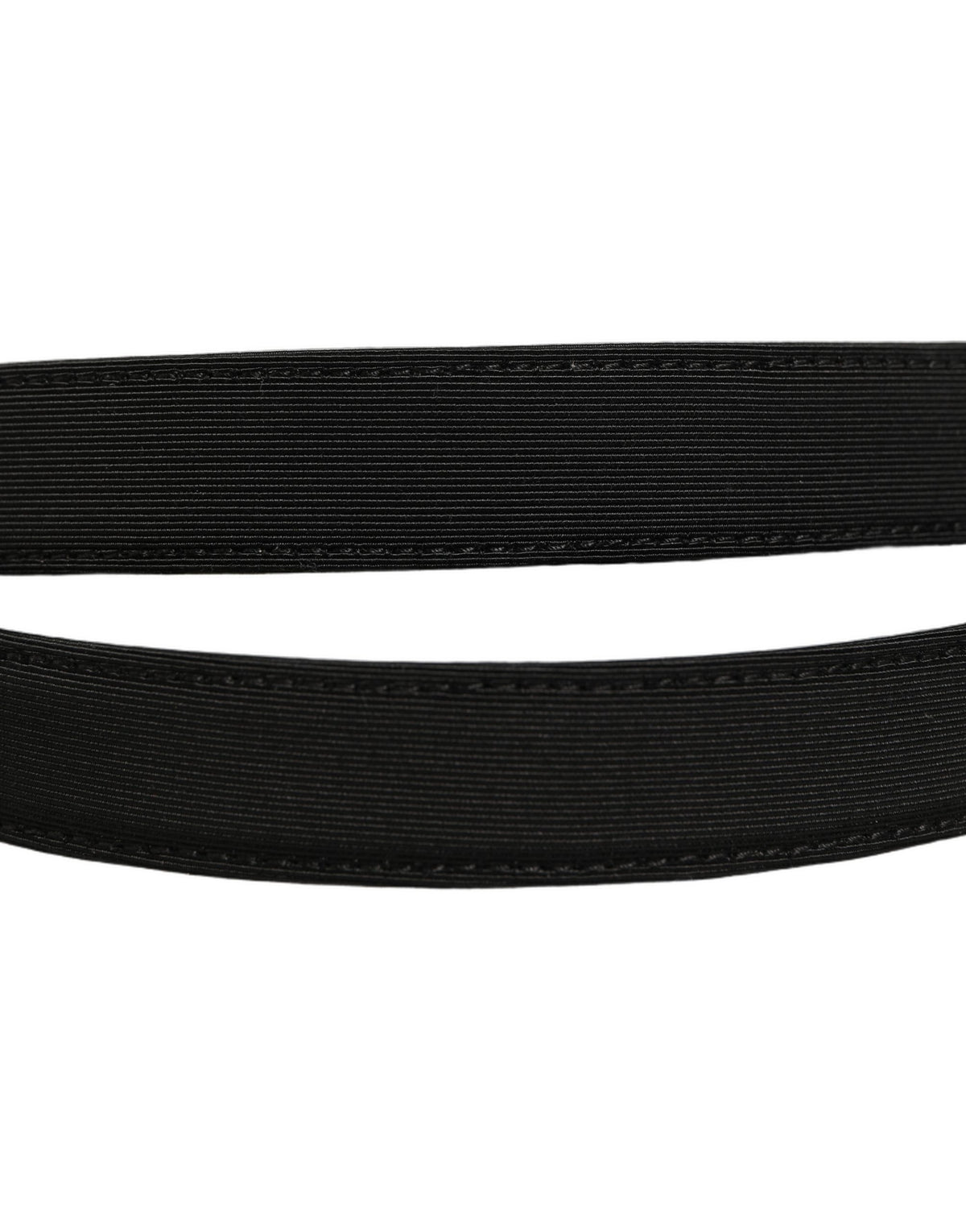 Dolce & Gabbana Black Canvas Leather Gold Metal Buckle Belt schwarz