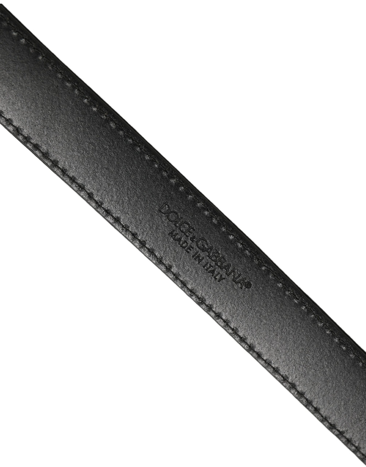 Dolce & Gabbana Black Canvas Leather Gold Metal Buckle Belt schwarz