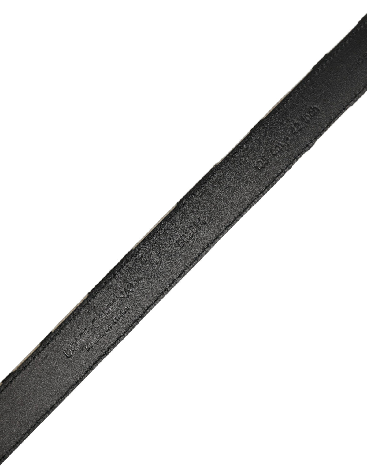 Dolce & Gabbana Black Ivory Silver Tone Metal Buckle Belt schwarz