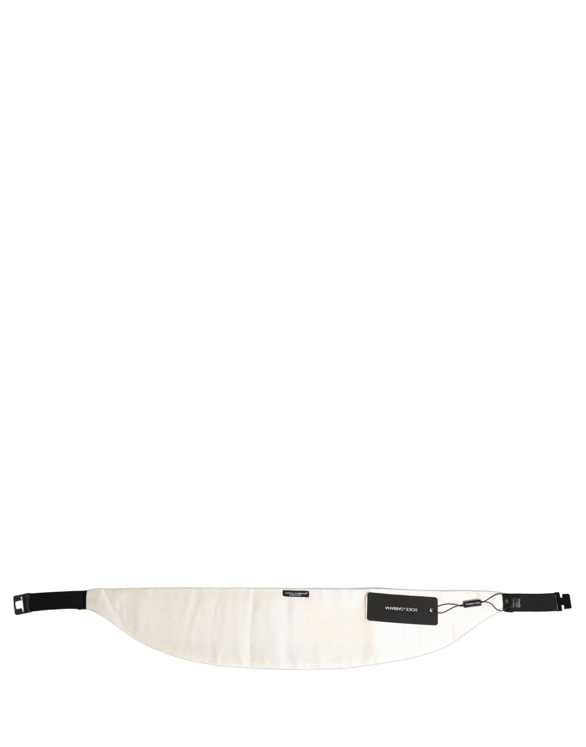 Dolce & Gabbana White Men Wide Waist Belt Cotton Cummerbund weiss