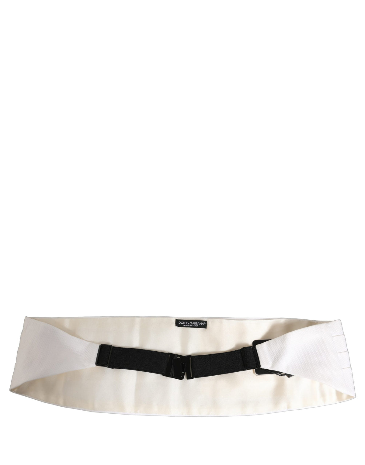 Dolce & Gabbana White Men Wide Waist Belt Cotton Cummerbund weiss
