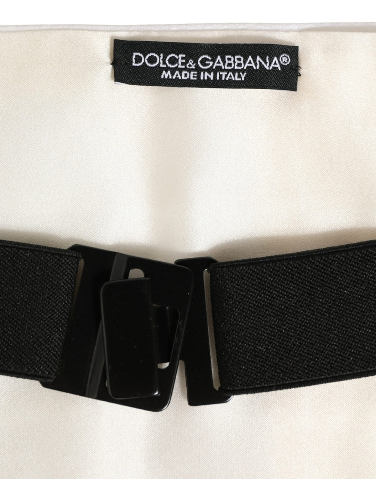Dolce & Gabbana White Men Wide Waist Belt Cotton Cummerbund weiss