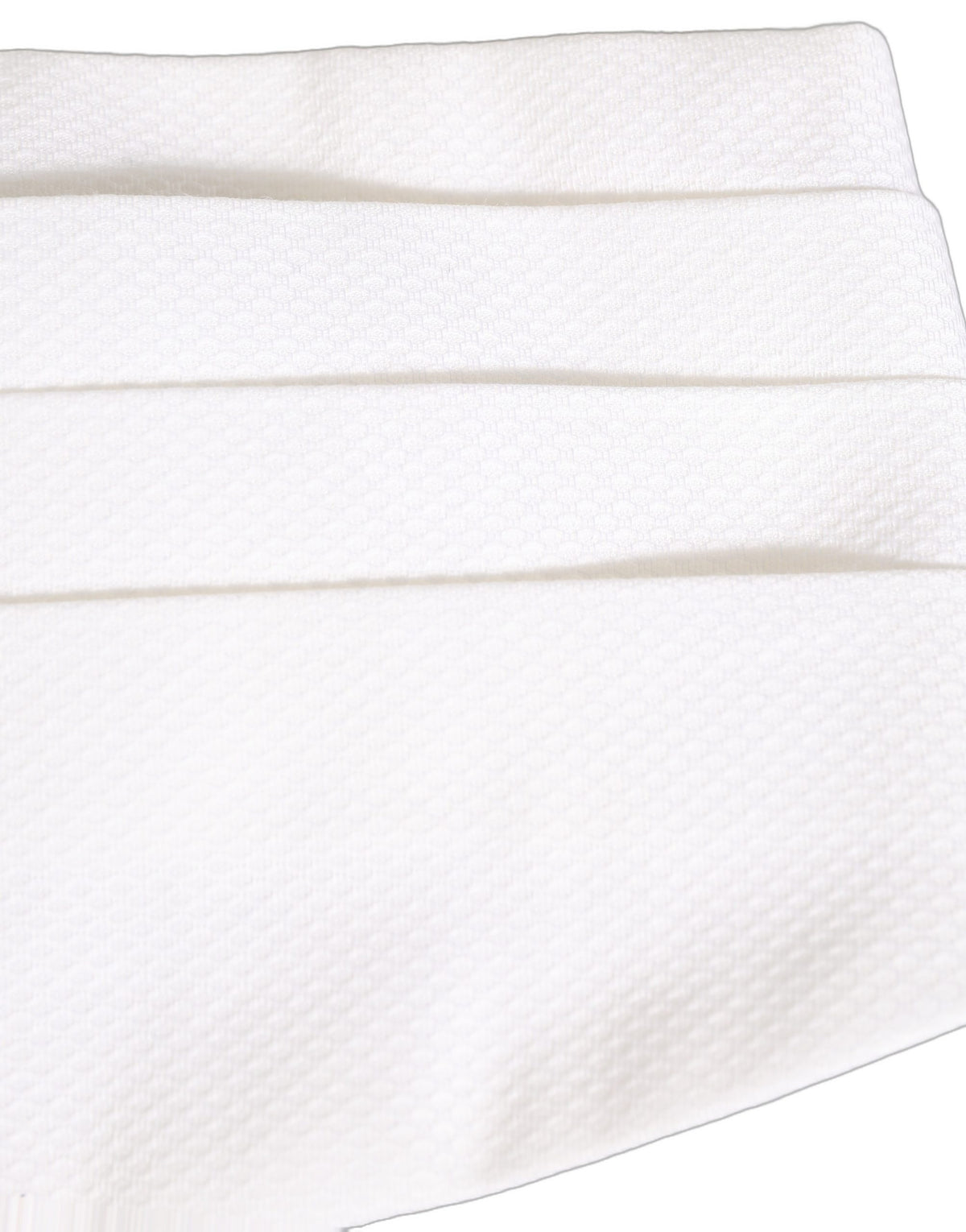 Dolce & Gabbana White Men Wide Waist Belt Cotton Cummerbund weiss