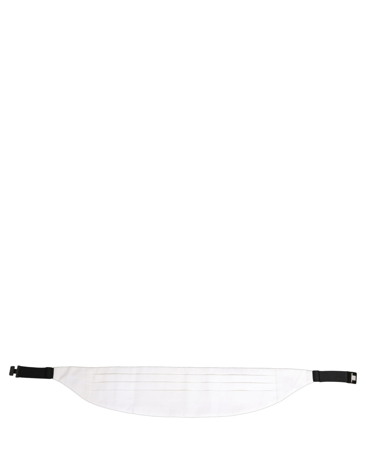 Dolce & Gabbana White Men Wide Waist Belt Cotton Cummerbund weiss