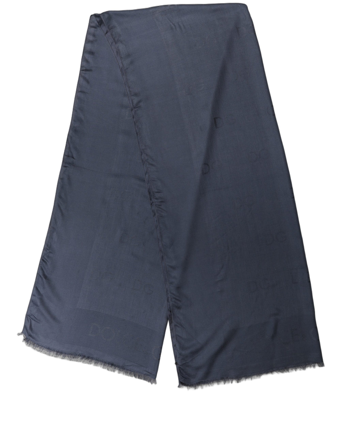 Dolce & Gabbana Dark Blue Modal Frayed Edge Lace Stole Scarf marineblau
