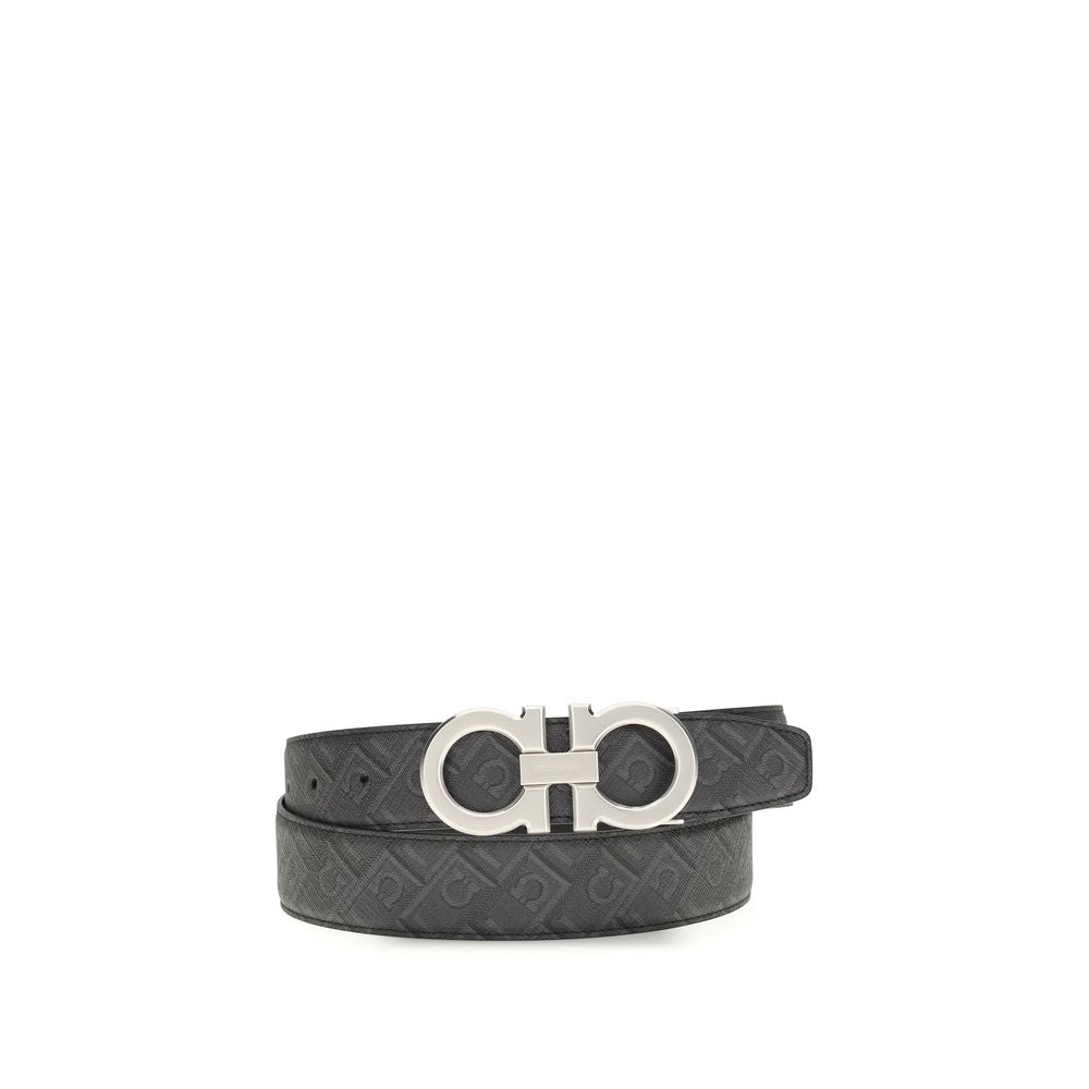 Ferragamo Black Reversible And Adjustable Gancini Belt schwarz
