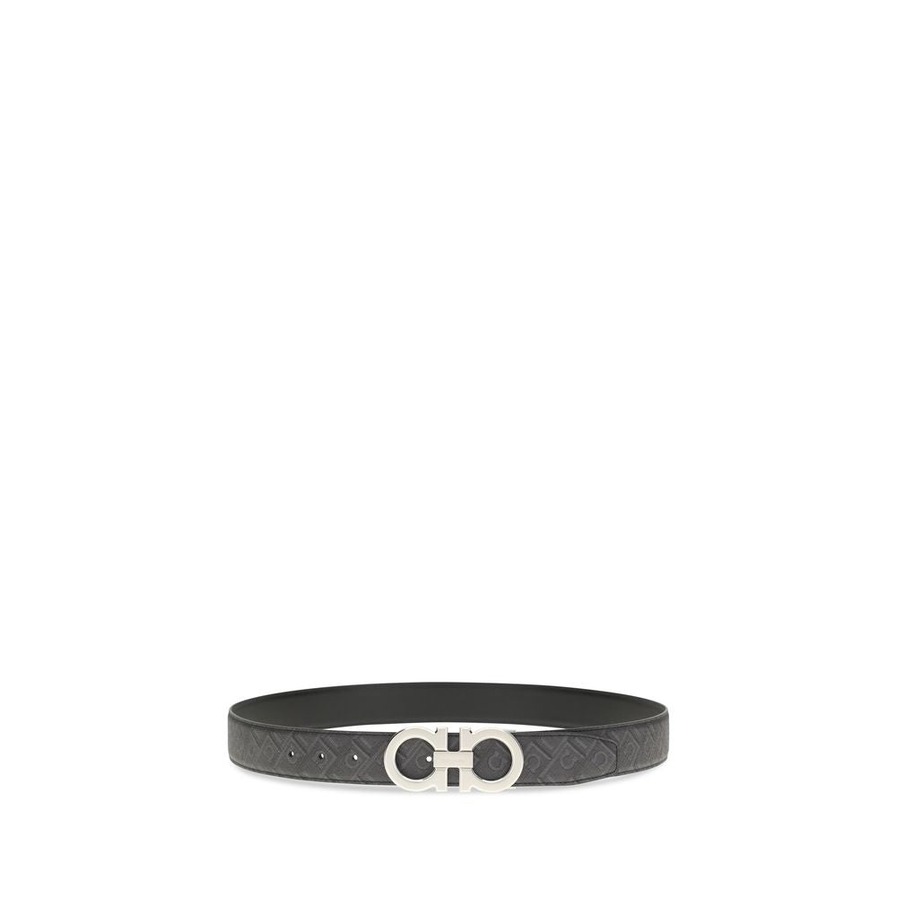 Ferragamo Black Reversible And Adjustable Gancini Belt schwarz