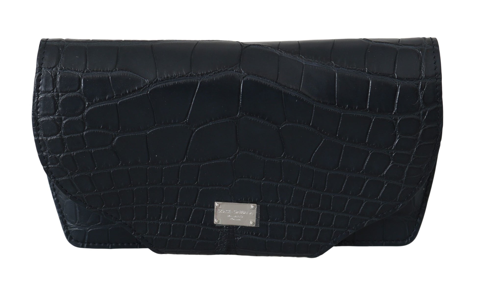 Dolce & Gabbana Blue Crocodile Eyewear Sunglasses Case Cover Pouch Curated Luxury Accessories by Orvyn