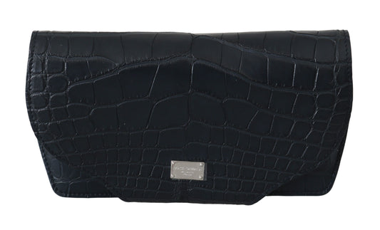 Dolce & Gabbana Blue Crocodile Eyewear Sunglasses Case Cover Pouch Curated Luxury Accessories by Orvyn